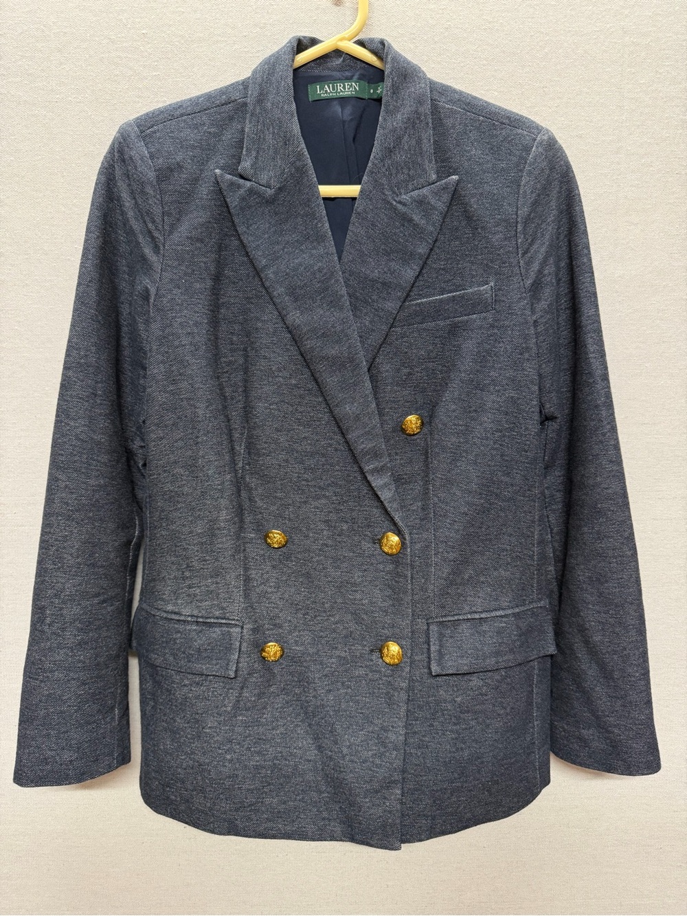 Lauren Ralph Lauren Double-Breasted Blazer with Gold Buttons - size 8
